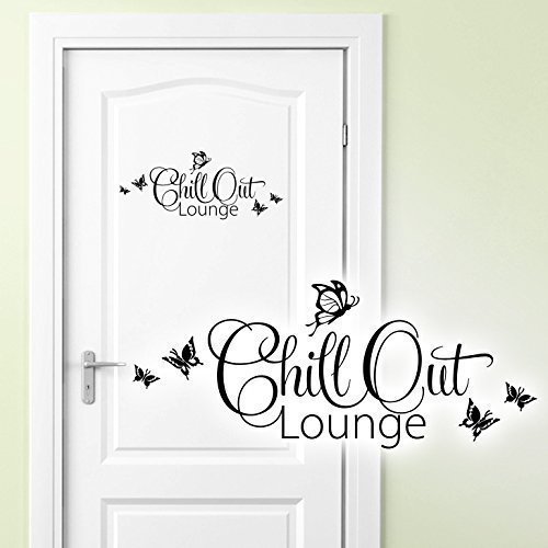 Grandora Wandtattoo Chill Out Lounge I Flieder (BxH) 28 x 12 cm I Türaufkleber Schlafzimmer Kinderzimmer Sticker Aufkleber Wandaufkleber Wandsticker W882