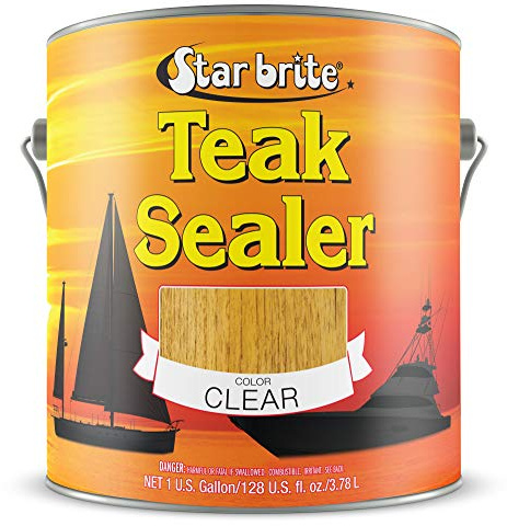 STAR BRITE Durable Clear Teak Sealer - One-Coat Coverage for All Fine Woods - Lasts Longer Than Traditional Oils - Clear Color - 1 GAL (096800)