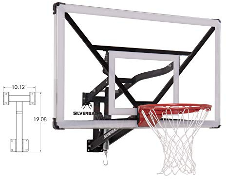 Silverback NXT 54 Wall Mounted Basketball Hoop, Adjustable Height from 7.5’ to 10’ Indoor / Outdoor Basketball Hoop with QuickPlay Design, White, Alloy Steel