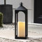 Lights4fun Metall Laterne Outdoor mit LED Kerze batteriebetrieb Timer 50cm