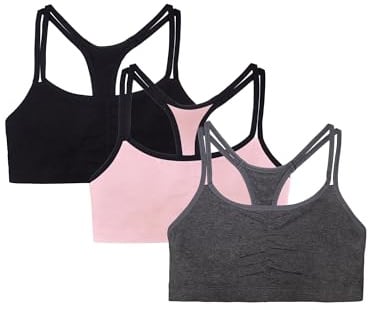 Fruit of The Loom Damen Spaghetti Strap Cotton Sports Bra, 3-Pack Spaghetti Strap Cotton Sports Bra (3er Pack)