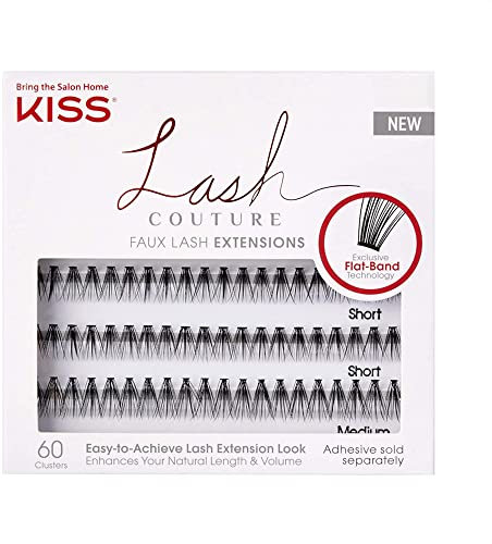 Kiss Lash Couture Faux Lash Extensions 72002, 60 Clusters.