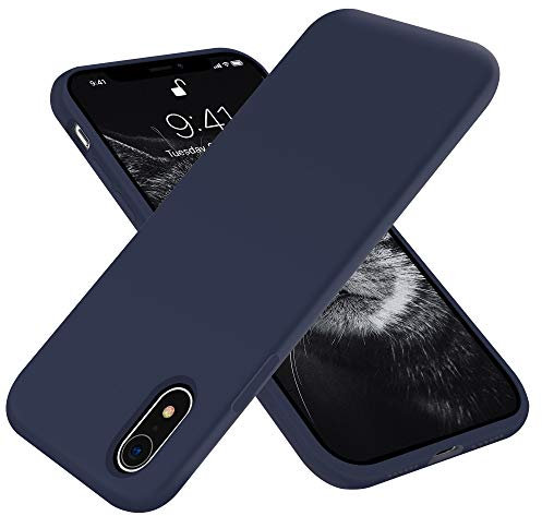 OTOFLY for iPhone XR Case, [Silky and Soft Touch Series] Premium Soft Silicone Rubber Full-Body Protective Bumper Case Compatible with Apple iPhone XR 6.1 inch,Midnight Blue