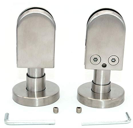 Set of 2 NUZAMAS Glass Clamp, Ground Floor Support Post Bracket, 304 Stainless Steel U Clamp Suitable for 10-12mm Frameless Glass Panels, Screens, Pool Fence, Stairs Side Glass Panels