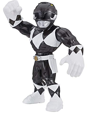 Power Rangers Playskool Heroes Mega Mighties 25 cm große Schwarzer Ranger Figur, Spielzeuge zum Sammeln, Kinder ab 3 Jahren