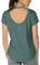 icyzone Damen Yoga T-Shirt Rückenfrei Sport Freizeit Tops Kurzarm Oberteile Loose Casual V-Ausschnitt Shirt (M, Dunkelgrau-grün)