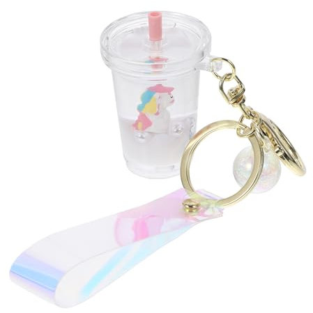 Stylish Lovely Unicorn Liquid Quicksand Keychain Acrylic Keyring Bag Ornament