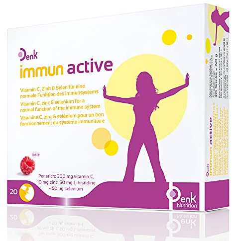 immun active Denk: Nahrungsergänzungsmittel mit Vitamin C, Zink, Selen und L-Histidin zur Unterstützung der Immunabwehr, 20 Sticks