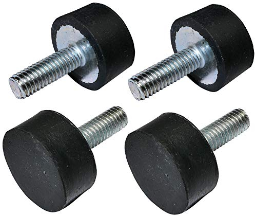 AERZETIX - Juego de 4 piezas - Patas pies redondos antivibraciones aislamiento - rosca M6 - Ø20mm H: 10mm - dureza Shore 70 ±5 - caucho y acero - carga 504N 50kg x4 - C47674