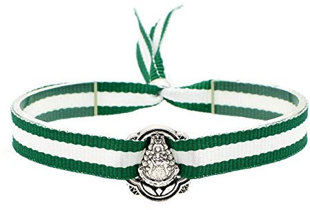 BDM Pulsera para hombre y mujer de tela andaluza con la medalla de la Virgen del Rocío y la bandera de Andalucía. 1 Unidad