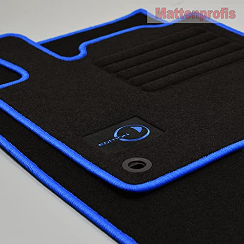 Mattenprofis Velours Logo Fußmatten kompatibel mit Smart Fortwo 450 ab Bj.1998-2007 blau
