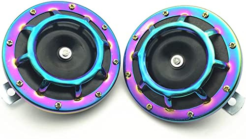 Tiardey 125mm 12V Farben-Auto-Horn Kit,Metall Twin Horn Kit Super Laut Disc Horn für Auto-SUV Boot