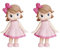2 Pcs Birthday Cake Ornament Polyvinyl Chloride Doll Figures Cake Topper Adorable Doll Model for Cake Girls Gifts