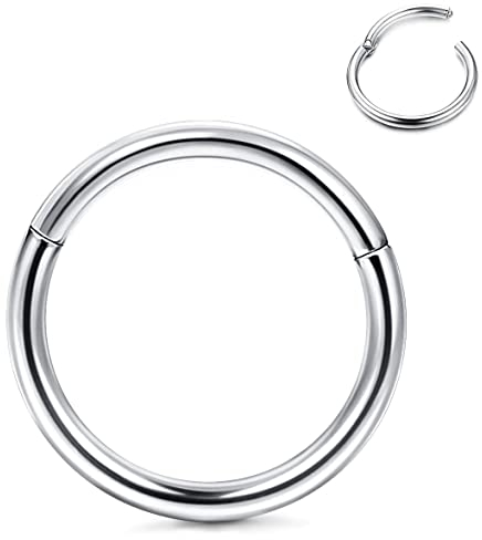 Roheafer Nasenring Hoop Hypoallergen G23 Titan Knorpel Ohrring Segmentring 14G 16G 18G 20G Knorpel Daith Conch Tragus Helix Septum Nasenpiercing Ring Ear Body Piercing Schmuck 1 Stück