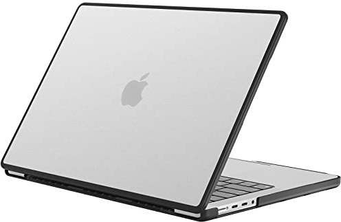 ProCase Case for MacBook Pro 16 Inch 2022/2021 Release A2485 M1 Pro / M1 Max, TPU Shockproof Border and Translucent PC Frosted Back Case Cover Protective Cover for MacBook Pro 16 Inch 2021 - Clear