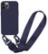 MBSLFY Case Compatible with iPhone 11 Pro, Liquid Silicone Protective Phone Case with Strap Adjustable Neck Cord Necklace Soft Cover for iPhone 11 Pro, Navy blue