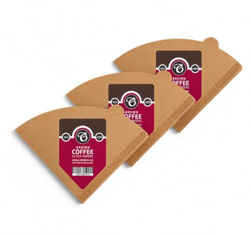300 Size V02 Brown Coffee Filter Papers, Compatible with Size 02 by EDESIA ESPRESS