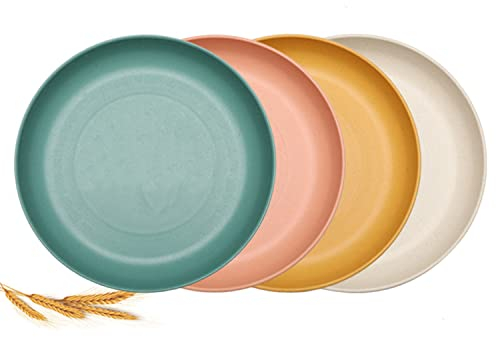 Aokelily Unbreakable Dinner Plates and Lightweight Salad Plates-Dishwasher & Microwave Safe Plates Set of 4