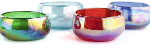 MEXTEQUIL Authentische mexikanische Tequila Mezcal Schnapsgläser – Mezcalero – Jicaras – 4 Stück – 60 ml – mexikanisches mundgeblasenes Schnapsglas (gemischte Farben)