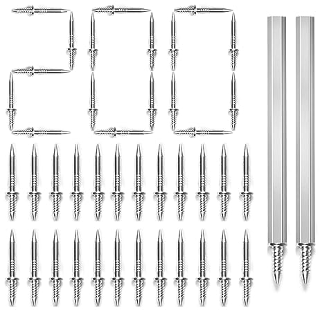 Ellxen 200pcs Nahtloser Nagel mit Doppelköpfigem Sockelfaden,Nahtloser Nagel mit Doppelkopf Sockel Gewinde,Nail Dowel Screw für Background Wall Baseboard,Für Heimdekoration, Möbel und Bauwesen