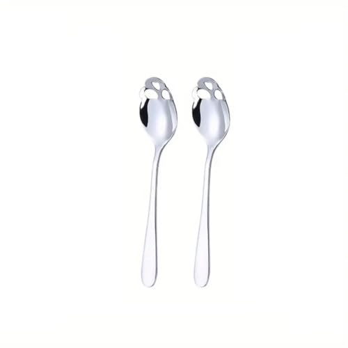Ro Rox Totenkopf-Teelöffel Gotisch Küchengeschirr Halloween Partybesteck, Silber, 2pc