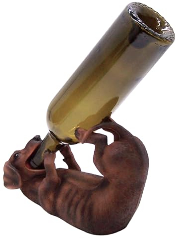 Dachshund Dog Wine Bottle Holder, Unique Home Bar Decor, Canine Wine Accessories, Kitchen Wine Organizer, 10 Inches