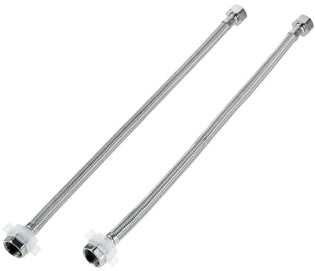 BOWAREPRO 2 Stück Flex Schlauch Armatur, Edelstahl Anschlussschlauch G1/2 x G1/2, Panzerschlauch Wasserhahn, Dusche Umflechtung Flexschlauch für Wasserhahn Mischbatterie (40cm)