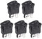 VEXUNGA Interruptor Basculante 6A 250V 10A 125V Redondo Interruptores Palanca 4 Pines ON/OFF 2 Posición Negro Encendido/Apagado (Paquete de 5)