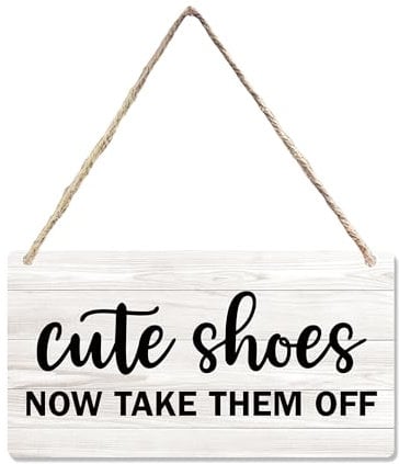 CGBHW Funny Welcome Sign, Funny Take Your Shoes Off Hanging Sign Wall Decor for Front Porch Home Entryway Decor, House Warming Gift Funny Decorations Door Decor 12 x 6 Inch