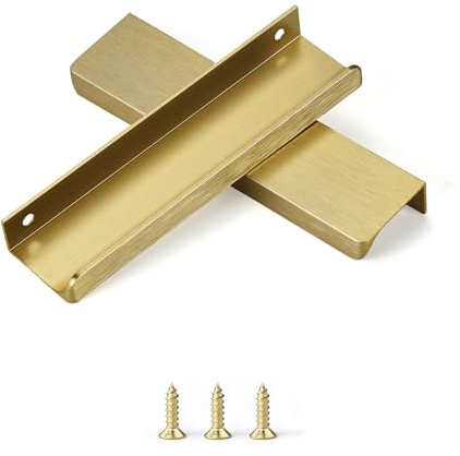 sunlithor Gold Schrankgriffe FüR KüChengriffe MöBelgriffe KüChenschräNke Schubladengriffe Vintage Packung mit 6 Stück 128mm BA 150mm Länge