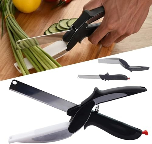 Knissors Multi-Purpose Vegetable Scissors with Cutting Board, Chopping Scissors for Kitchen, Salad (1 Pcs)