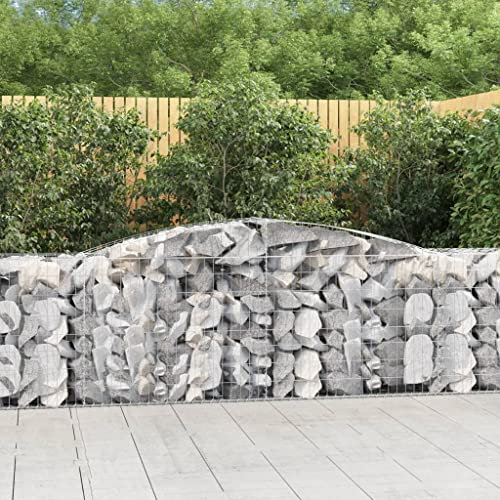 YUOTYRKTEJRSG 20 Liter blumentopf,blumentopf mit bewässerungssystem,Gabionen mit Hochbogen 3 STK. 400x50x80/100cm Verzinktes EisenSuitable for Garden, Patio, Living Room