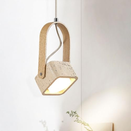 YKSJDFH Cremefarbene LED-Pendelleuchte, Schlafzimmer, Nachttisch, kleine Decken-Hängelampen, japanischer Kronleuchter im Wabi-Sabi-Stil, drehbare Leseleuchte, Wohnzimmer, Sofa, Bar, Hängebeleuchtung