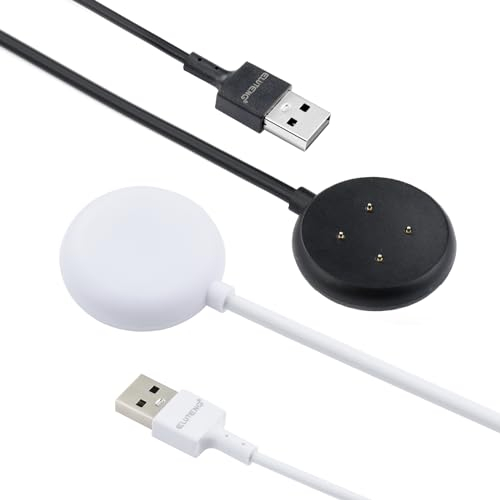 ELUTENG 2 Pièces Caricatore Compatibile con Google Pixel Watch 2 Smartwatch, Cavo di Ricarica USB Magnetico Portatile USB A Caricatore per Google Pixel Watch 2, Lunghezza Cavo 3.3 FT/1M, Nero e Bianco