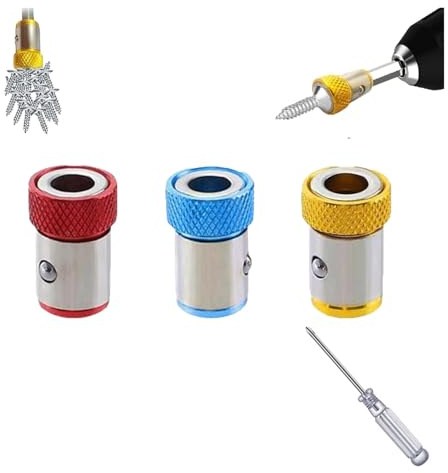 ERICAT Screwdriver Head Magnetic Ring, Magnetic Screwdriver Ring, Magnetic Swiveling Bit Tip Holder, Magnetizer Screw Removable for Hex Screwdriver and Power Bits(Mix,1pc)