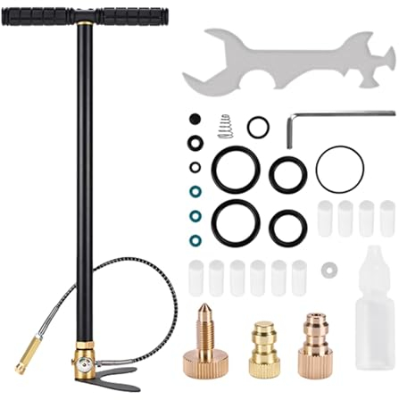 Portable Hand Tyre Floor Pump, High Pressure Air Fill Stirrup Pump | 3-Stage High Performance Stirrup Pump - Ergonomic Stirrup Pump, Highly Efficient Hand Pump for Car, Motorcycle,