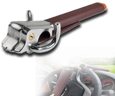 FELEA Car Steering Wheel Lock, for Benz C class Wagon 2015-2023 Maximum Security Steering Wheel Lock Car Lock Anti-theft Device Anti-Theft T-Bar Immobiliser,C-Brown