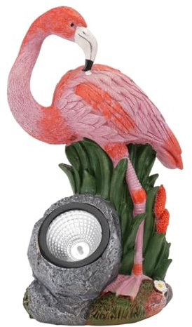 KONTONTY Ornement Décoration Jardin Solaire Rose Résine Décoration Extérieur Délicate Petite Extérieur