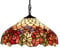 Tiffany Retro Glas Küchenlamp Deckenleuchte Pendelleuchte Ø40CM Blumen Küchen Vintage E27 Loft Hängeleuchte Höhenverstellbar Esszimmer Hängelampe für Wohnzimmer Schlafzimmer Cafe Bar