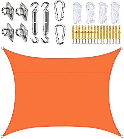 Tenda parasole 3 m x 6 m, rettangolare, per esterni, patio, giardino, piscina, cortile, resistente all'acqua e durevole, tessuto Oxford, disponibile in 21 colori