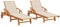 Annlera Sonnenliege Relaxliege aus Holz mit Cremeweiß Auflage Liegestuhl 2 STK. Wetterfest Gartenmöbel Klappbare Liegenauflage für Garten Terrasse oder Balkon Ergonomischen Designs 199x67x85 cm