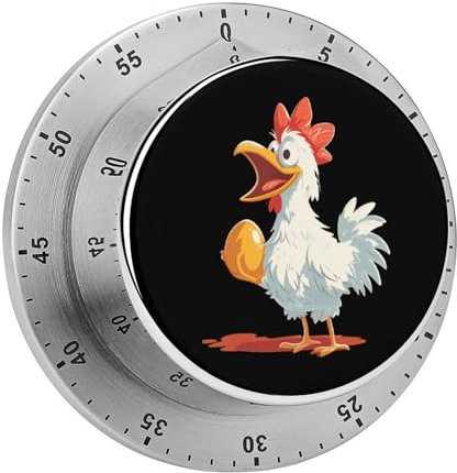 Temporizador de gallina y huevo divertido de 60 minutos, temporizador mecánico de gestión del reloj, fácil para tiempos de espera y trabajo de cocina, Estilo:, Talla única