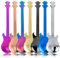 Cucharas de Café de Acero Inoxidable, 7 Piezas Cucharas de Té Diseño de Forma de Guitarra Cuchara de Postre, Cucharas Pequeñas para Bar Hogar Uso en Fiestas, Multicolor