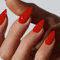 SXVME Light Red False Nails Medium, Acrylic Press on Nails Almond Solid Color Full Cover Fake Nails Medium Stiletto Stick on Nails for Women DIY Nail Art 24 Pcs