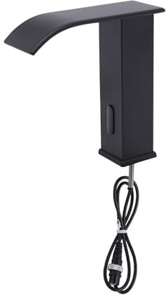 RjcdOPL Robinet de à Capteur Automatique Chaud et Froid, Robinet sans Contact Infrarouge, Température Réglable 0 à 80℃, Idéal pour Cuisine, Salle de Bain, Hôtel (Noir)