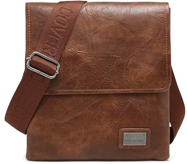COVERI COLLECTION Tasche mit Klappe für Herren aus Kunstleder, Doppelfach, Abmessungen 25 x 22 x 6 cm, personalisierter Schultergurt, Art. CC 5070-11