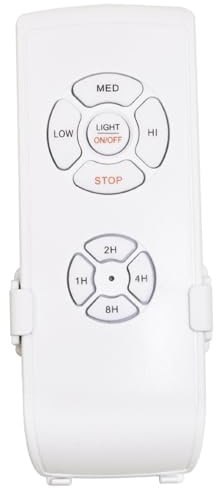 MOUNTTU Control Remoto para Ventilador de Techo de 30 m, 3 Niveles, con Receptor, 1/2/4/8 h, 110 V, Funciona con Pilas, para el hogar, la Oficina y el Aula.