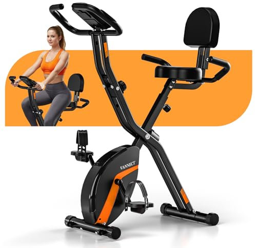 2025 Neu vannect Heimtrainer Fahrrad Klappbar, Magnetwiderstand Einstellbar, Hometrainer Fahrrad Leise & Bequem, Ergometer Heimtrainer Senioren, LCD-Monitor, Faltbare Aufbewahrung, Bis 150KG Belastbar