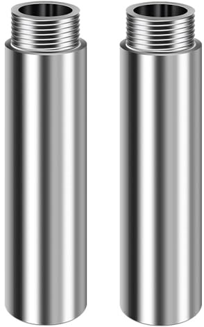 2 Stück Edelstahl Hahnverlängerung 3/4 Zoll x 100 mm, DN20 Gewindeverlängerung, 100mm Hahnverlängerung Fitting, G3/4 Duschkopf Verlängerung Gewindefitting für Wasserhähne Eckventile Duschköpfe