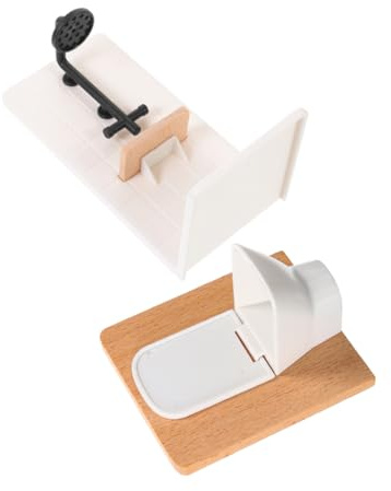FRCOLOR Puppenhaus-Miniatur-badezimmerset Maßstab Puppenhaus-Toilette Und Dusche Holz Und Kunststoff Spielzeug Für Puppenhausliebhaber